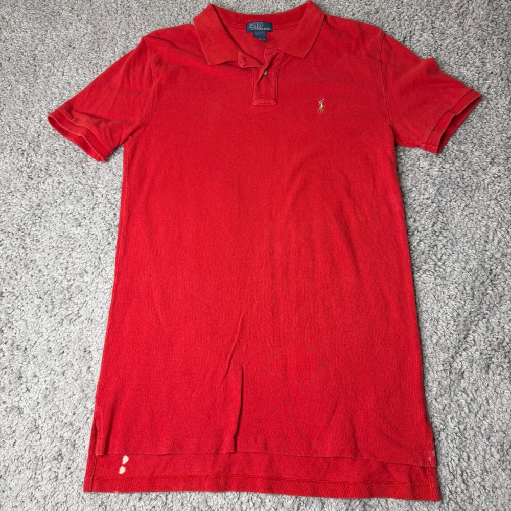 Polo Ralph Lauren Kids XL18-20 Red Cotton Mesh Short Sleeve Polo Shirt Pony Logo